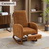 Hrinhom Modern Rocking Chair for Nursery,Boucle Accent Armchair With Retractable Footrest - 3 of 4