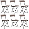 vidaXL Folding Bistro Chairs 6 pcs Brown Poly Rattan and Steel - 2 of 4