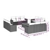 vidaXL Patio Sofa Set with Cushions Outdoor Furniture 13 Piece Poly Rattan - Gray - 3 of 4