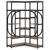 Hommoo 7-Shelf Corner Bookshelf, L-Shaped Bookcase Display Rack - 3 of 4