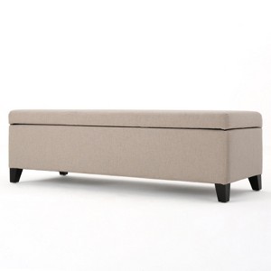NicBex Modern 50.5" Storage Bench Wood Accent Stools with Cushioned Top for Bedroom and Entryway - 1 of 4