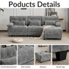 93'' Chenille L-Shaped Sectional Sofas with Ottoman, 4-Position Adjustable Backrest and 3 Throw Pillows - 3 of 4