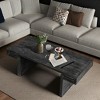Mshliw 48'' Vintage Industrial Coffee Table with Dual-Tier Shelves, Dining Table, Wood Veneer Top and Rustic Matte Finish - 3 of 4