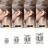 Turandoss S925 Sterling Silver Stud Earrings for Women, Cubic Zirconia Hypoallergenic Flat Back Cartilage Earrings for Piercing, Christmas Gifts - 4 of 4