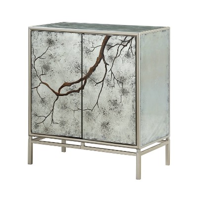 Morioka 2 Doors Cabinet Silver - Treasure Trove Accents