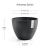 Ecopots Antwerp Durable Modern Round Indoor/Outdoor Recycled-Based Composite Flower Pot Planter - 2 of 4