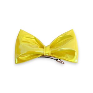 Summer Crystal - Vegan Leather Top Bow Hair Clip - 1 Pack - 1 of 4