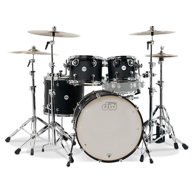 DW Design Series 4-Piece Shell Pack Black Satin, 1 of 2