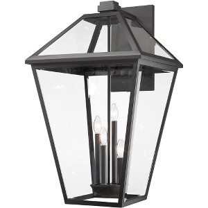 Talbot Outdoor Pendant Light - Black Steel, 4 Bulbs, Dimmable, Wet Rated, 19.5" x 33" - 1 of 4