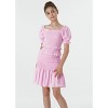 2Bunnies Girls' Tween Teen Smocked Ruffle Mini Dress On and Off Shoulder - 4 of 4