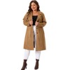 Agnes Orinda Women's Plus Size Faux Suede Notched Lapel Long Sleeve Pocket Long Trench Overcoats - 3 of 4