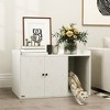 Cat Litter Box Enclosure, Hidden Washroom Furniture with Scratching Mat, Cat Hole, Indoor Pet House, 32" x 21" x 20", Distressed White - 2 of 4