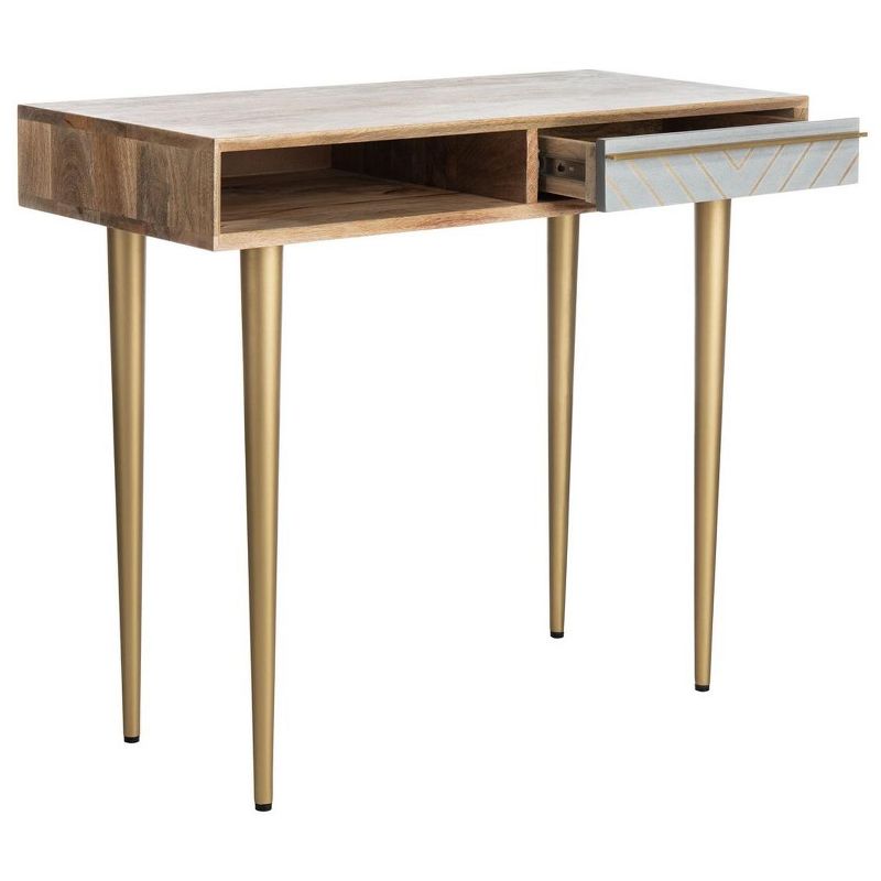 Leni Desk - Natural/Grey Concrete/Brass Legs - Safavieh, 4 of 10