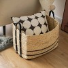 WeThinkStorage Set of 3 Handwoven Natural Corn Husk Storage Basket with Cotton Grip Natural - 4 of 4