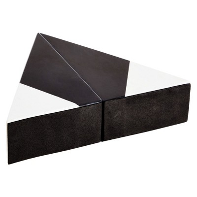 Black and White Marble Geometric Bookends Set