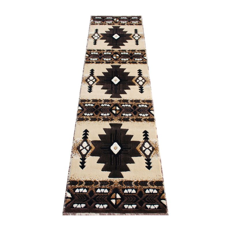 Emma and Oliver Olefin Accent Rug with Complementary Southwestern Pattern and Jute Backing, 1 of 6