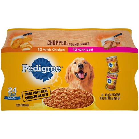 Pedigree Chopped Ground Dinner Chicken & Beef Wet Dog Food - 13.2oz ...