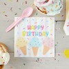 Blue Panda 100 Pack Happy Birthday Ice Cream Luncheon Paper Napkins for Party Supplies Decorations, 6.5 In - 2 of 4