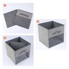 REGALWOVEN Fabric Collapsible Reinforced MDF Bottom Storage Open Storage Bins 10.6*10.6*11in 3 Pcs - 3 of 4