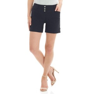 Rekucci Women’s Pull-On Stretch Dress Shorts with Pockets – Stylish & Comfortable Summer Essential - Black, 16 - 1 of 4