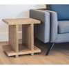 HomeRoots 22" Brown Solid Wood Sled End Table With Shelf - 2 of 4