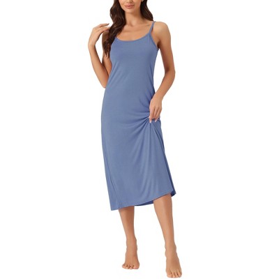 cheibear Women's Sleeveless Spaghetti Strap Midi Cami Tank Sleepdress