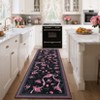 Floral Rugs for Living Room Bedroom Washable Bow Pattern Area Rug Non Slip Low Pile Indoor Home Decor Carpet - 3 of 4