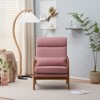 Karl Home High Back Solid Wood Armrest Backrest Iron Frame Linen Indoor Leisure Chair - 2 of 4