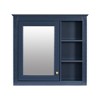 30" x 28" Medicine Cabinet, Wall Mounted Bathroom Storage Cabinet, Modern Bathroom Wall Cabinet with Mirror,Medicine Cabinet with 3 Open Shelves Blue - 3 of 4