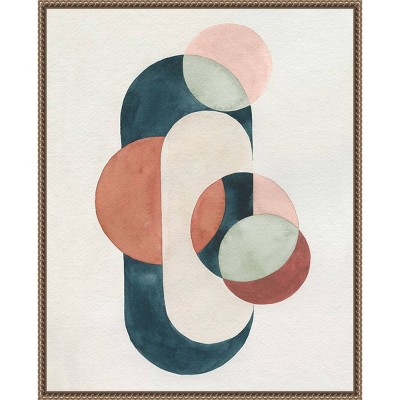 Loops and Bounds II Abstract Canvas Print with Bronze Frame