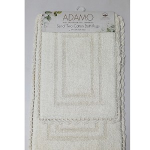 RT Designers Collection Adamo 2 Pieces Premium Cotton Anti Skid Bath Rug Set Ivory - 1 of 3