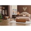 PU Leather Storage Bench with Paulownia Wood and Sponge, Plastic Feet, Modern Storage Bench, Bedroom Storage Stool, Durable and Stylish - 4 of 4