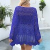 Women Crochet Cardigan Tie Front Long Sleeve Lightweight Cover Up Oversized Hollow Out Summer Cardigans - 3 of 4