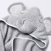 Baby Elephant Hooded Towel - Cloud Island™ Gray - image 3 of 4