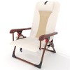 GustoWave Foldable Beach Chair, Adjustable Backrest, Outdoor Portable Camping Recliner with Headrest, Straps, Cup Holder & Storage Bag - 3 of 4