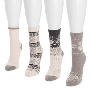MUK LUKS Women's 4 Pack Holiday Boot Socks - 1 of 3