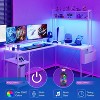 Spacious L-Shaped Gaming Desk with Customizable RGB Lights & Charging Options – Ideal for Comfort & Efficiency, Black - 2 of 4