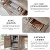 Executive Desk with Drawers, 60" Farmhouse Office Desk with Charging & File Drawer, Wood Home Writing Work Desk - 4 of 4