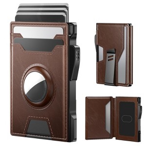 Generic AirTag Wallet for Men: Pop Up Card Case, Secure Holder for Apple Air Tag, Premium Leather, Smart, RFID Blocking, Slim, Minimalist, Thin - 1 of 4