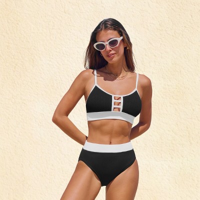 Women's Chic Colorblock Bikini Set with Cutout Details - Cupshe