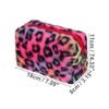 Unique Bargains Durable Leopard Print Makeup Bag Rose Red 1 Pc - 2 of 3