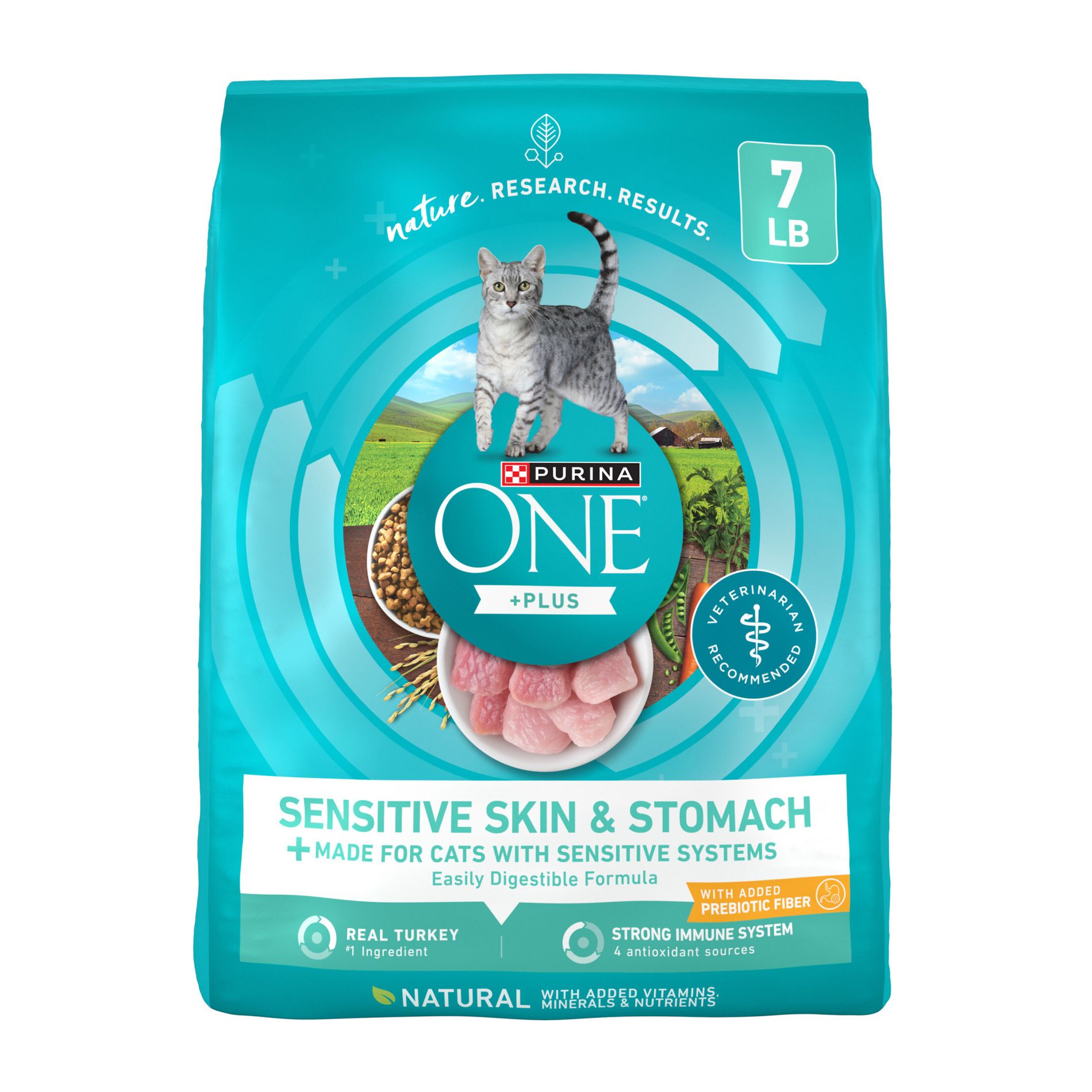 Purina ONE Sensitive Skin & Stomach Natural Turkey Flavor Dry Cat Food - 7lbs