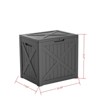 Naysaye Deck Boxes, 32 Gal Outdoor Storage Deck Box, Small Patio Storage Bin for Garden Tools, Black, 22.09"*17.09"*20.87" - 3 of 4