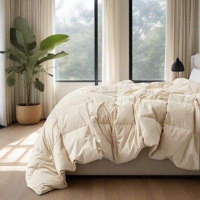 Puredown All Season Organic Cotton Down Comforter - 100% Natural, Chemical-Free, Medium Warmth Duvet Insert