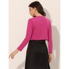 INSPIRE CHIC Women's Solid Open Front Curved Hem Stretchy Fabric Crop Bolero Shrug - 4 of 4