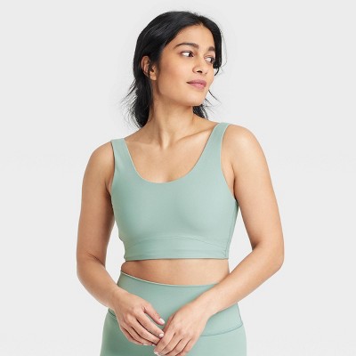 Women's Everyday Soft Medium Support Longline Sports Bra - All In Motion™ Sage Green XXL