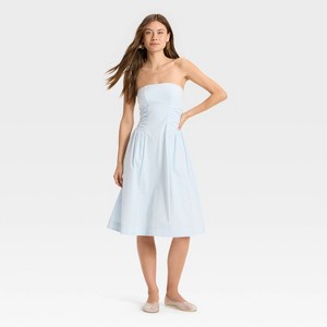 Women's Ruched Poplin Midi Tube Dress - Wild Fable™ - 1 of 3