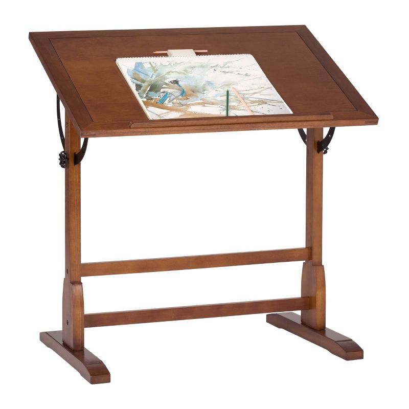 36&#34; Canvas &#38; Color Retro Wood Table Rustic Oak - Studio Designs, 3 of 11