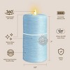 LumiPur 3.5"x7" Signature Coastal Collection Flameless LED Wax Pillar Candle Powder Blue - 2 of 4