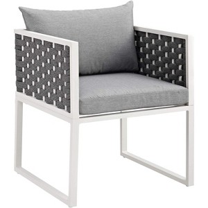 Modway Stance Outdoor Patio Aluminum Dining Armchair White Gray - 1 of 1